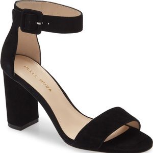 Black suede strappy sandals